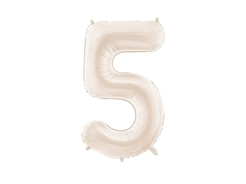 Balon folie bej deschis număr 5 - 86 cm - 1 buc.