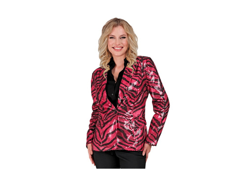 Party Fashion jachetă de petrecere - roz paiete animal print - zebră