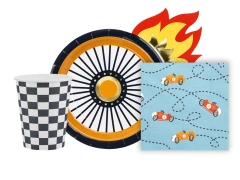 Set aniversar cu motive Racing Cars - 36 buc.