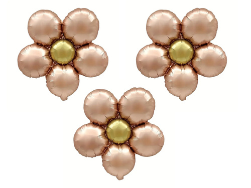 Balon din folie Floare roz auriu - 40 cm - 3 buc.