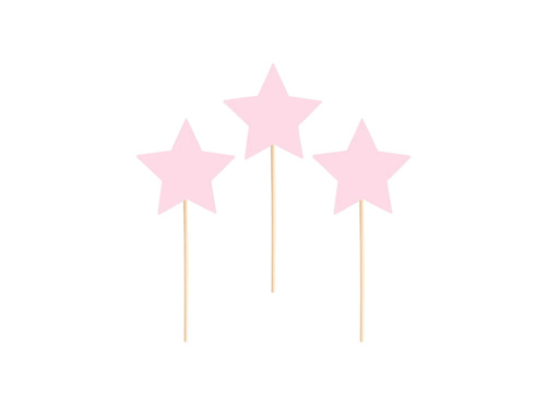 Picks roz stea - 10 cm - 6 buc.