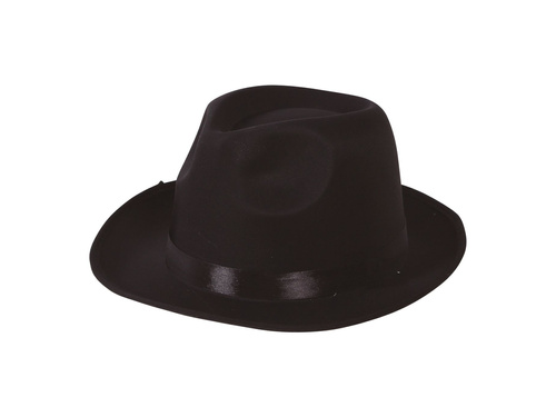 Pălărie de gangster neagră cu bordură - 1 buc.