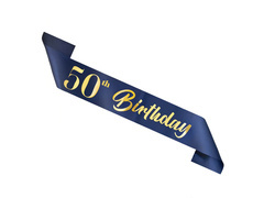 50th Birthday sash albastru marin - 1 buc.