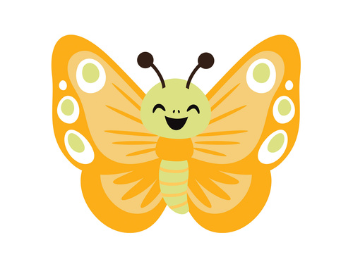 Decorațiune fluture galben cu două fețe - 36 x 29 cm