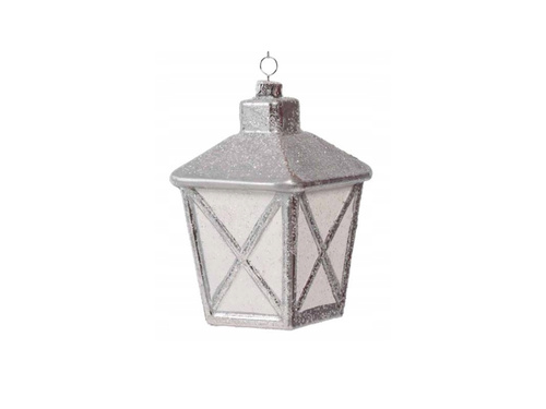 Decorațiune pentru bradul de Crăciun Lanternă albă - 12 cm - 1 buc.