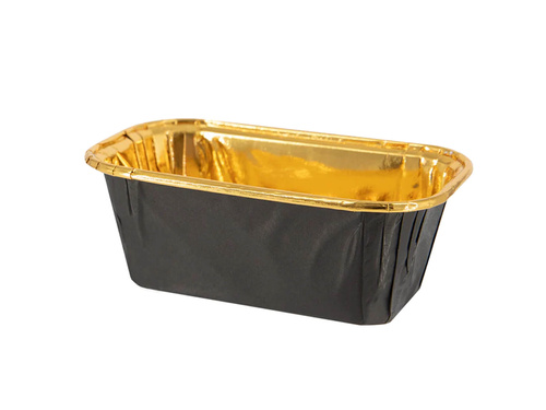 Mini forme pentru clătite în negru și auriu - 11 x 4 cm - 10 buc.