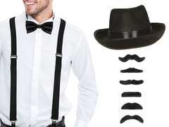 Set gangster negru - 1 set.