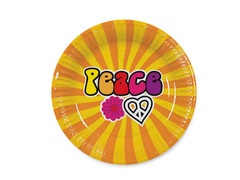 Farfurii de hârtie Hippie - 23 cm - 8 buc.