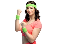 Brățări verzi neon Disco 80s - 3 buc.