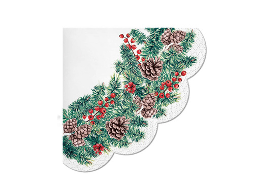 Șervețele rotunde Spruce Branch - 32 cm - 12 buc.