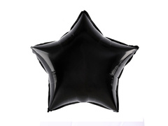 Balon cu stea din folie negru - 46 cm - 1 buc.