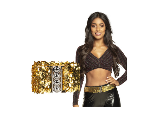 Curea elastică cu paiete aurii