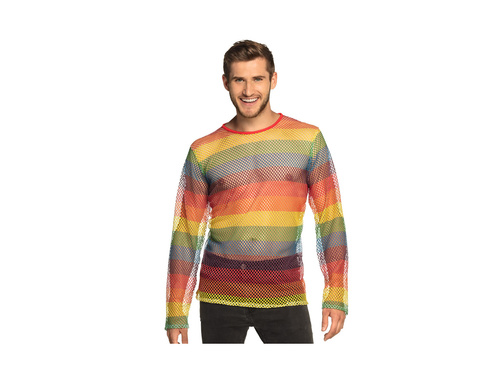 Tricou cu plasă curcubeu