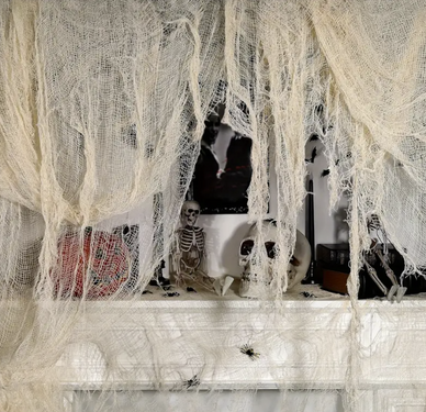 Halloween cremă net - 76 x 300 cm - 1 buc.