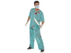 Costum de doctor pătat de sânge - chirurg - roz. un.