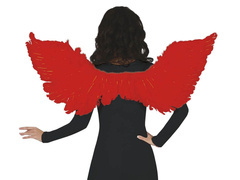 Aripi de înger roșii cu pene - 106 cm - 1 buc.