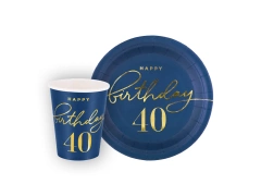 Set aniversar albastru marin pentru anii '40 - 12 buc.