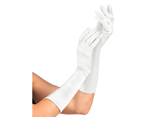 Mănuși de carnaval albe - 40 cm