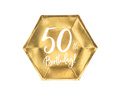 Farfurii de aur pentru a 50-a aniversare - 20 cm - 6 buc.