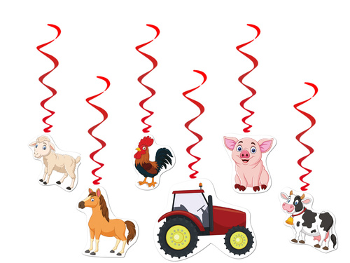 Decorațiune agățată pentru ferma aniversară - 6 buc.