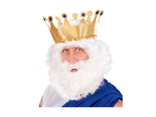 Peruca albă creț cu barbă