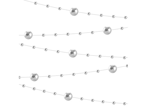 Ghirlandă cu perle argintii - 650 cm - 1 buc.