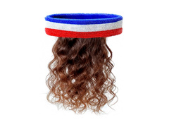 Brățară sport cu păr albastru, alb și roșu