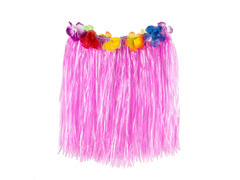 Fustă hawaiiană scurtă roz - 40 cm - 1 buc.