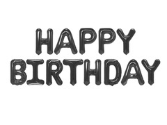 Fericit ziua de naștere balon folie - negru