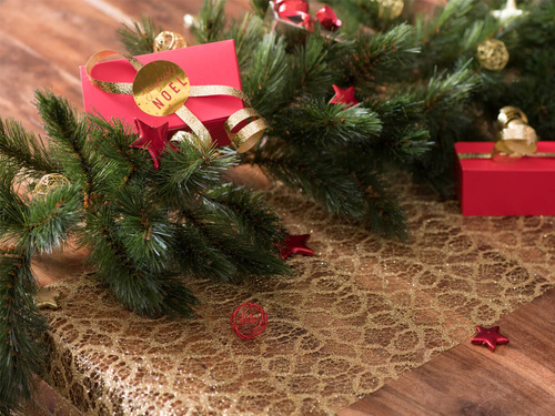 Decorațiune metalică de masă - auriu - 28 cm x 5 m - 1 buc.