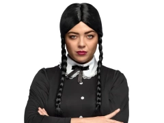 Peruca cu împletituri negre - 1 buc.