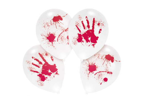 Baloane LED cu imprimare sângeroasă - 28 cm - 4 buc.