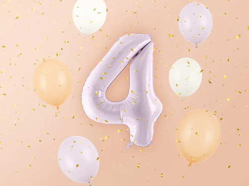 Balon din folie violet numărul 4 - 72 cm - 1 buc.