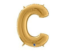 Balon auriu cu litera C - 66 cm - 1 buc.