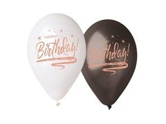 Baloane imprimate Happy Birthday - 33 cm - 5 buc.