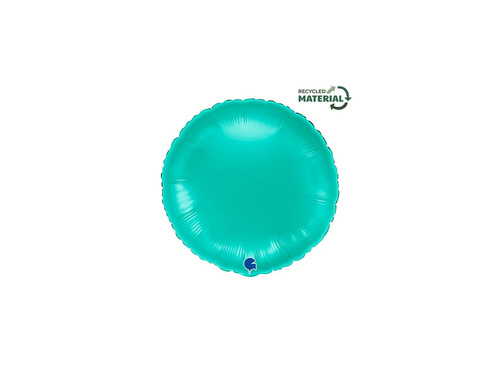 Balon rotund turcoaz din folie - 14" - 1 buc.