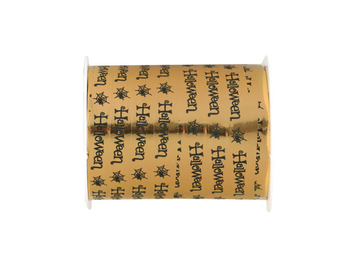 Panglică aurie decorativă de Halloween - 25 m