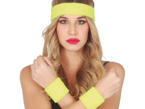 80s Disco brățări galbene - 3 buc.