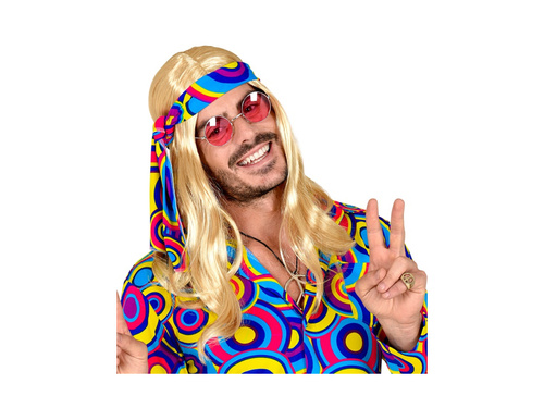 70s peruca blonda Disco Fever Hippie. cu o trupă