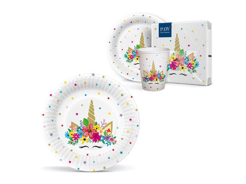 Pahare de hârtie Unicorn - 250 ml - 8 buc.
