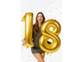 Baloane din folie numărul 18 auriu - 86 cm - 2 buc.