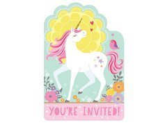 Invitații aniversare unicorn - 8 buc.