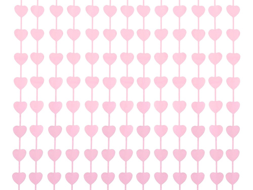 Perdea de inimi roz pastel - 100 x 200 cm