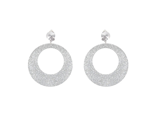 Cercei clips Cercuri argintii cu sclipici