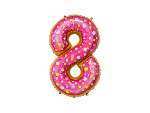 Balon din folie pentru tort numărul 8 - 78 cm - 1 buc.