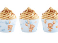 Cupcake cupcakes albastru Ursuleți Teddy cu baloane - 6 buc.