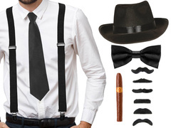 Set gangster negru - 1 set.