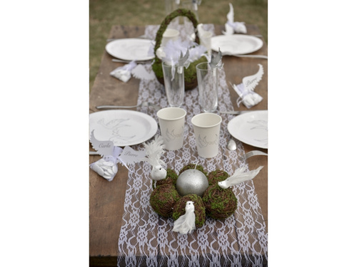 Dantelă pentru decorarea mesei - alb - 30cm x 5 m - 1 buc.