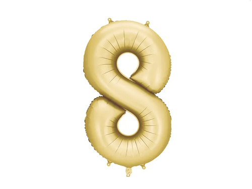 Balon din folie auriu numărul 8 - 86 cm - 1 buc.