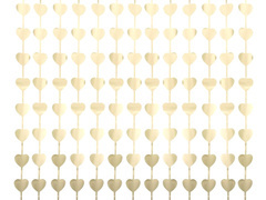 Cortina Heart în aur mat - 100 x 200 cm